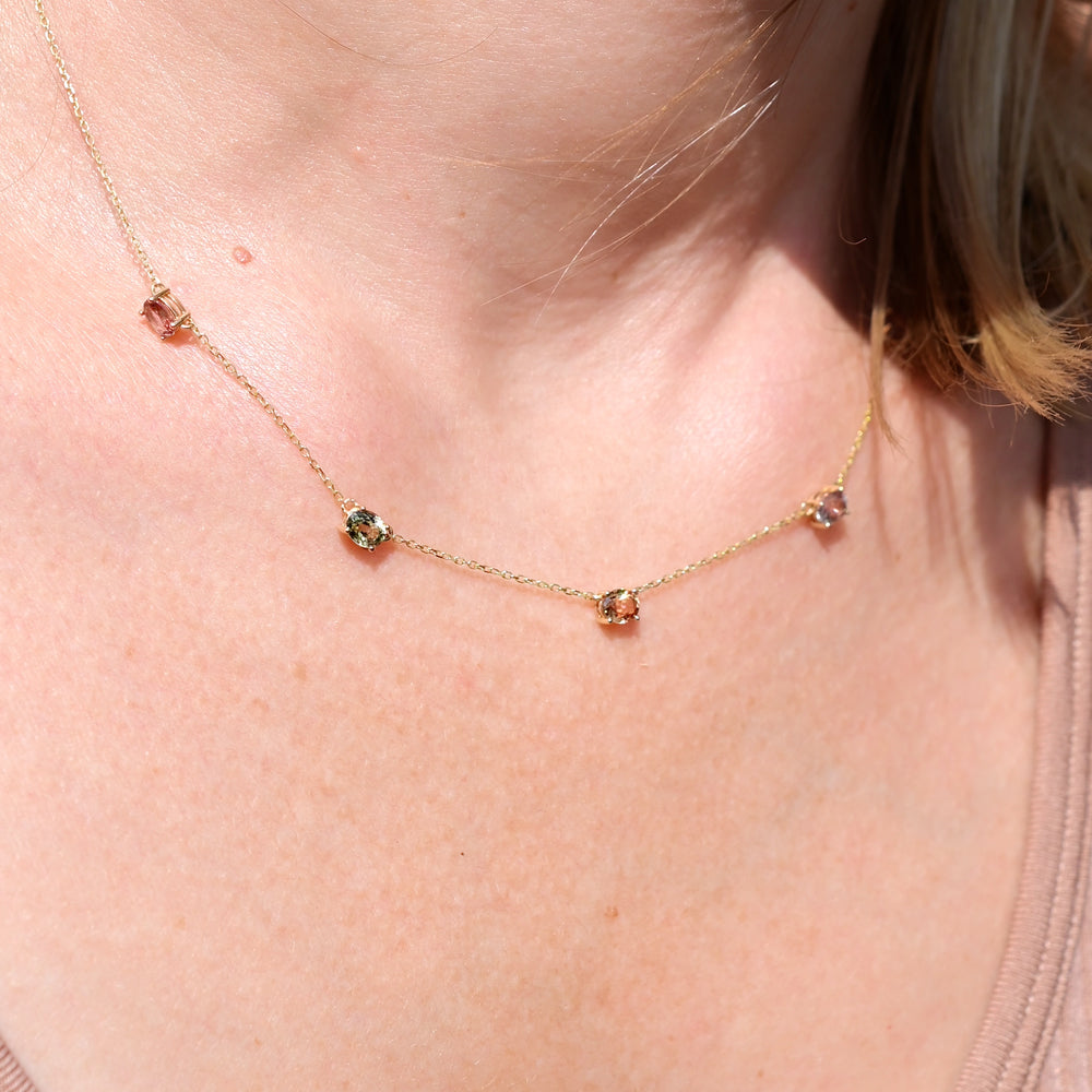 Royal Mile Station Necklace Sapphire