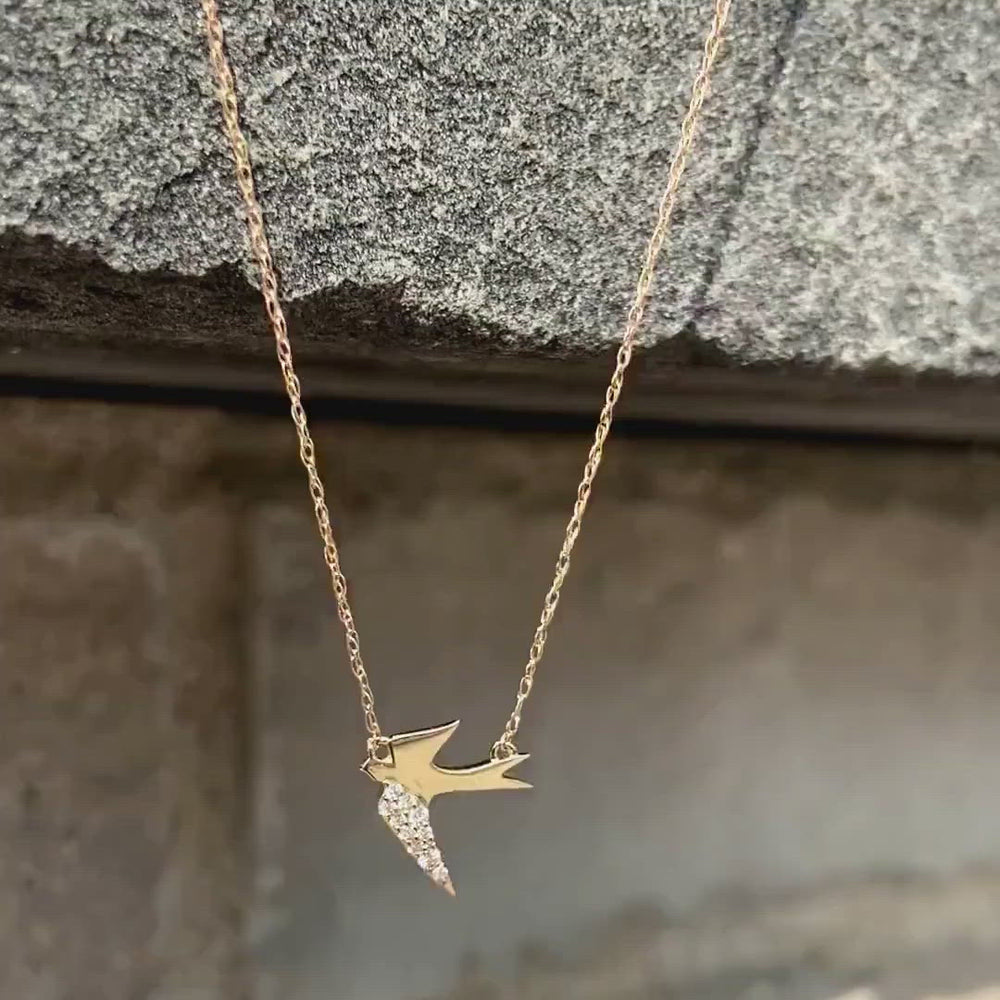 
                
                    Load and play video in Gallery viewer, Swallow Necklace Diamond
                
            